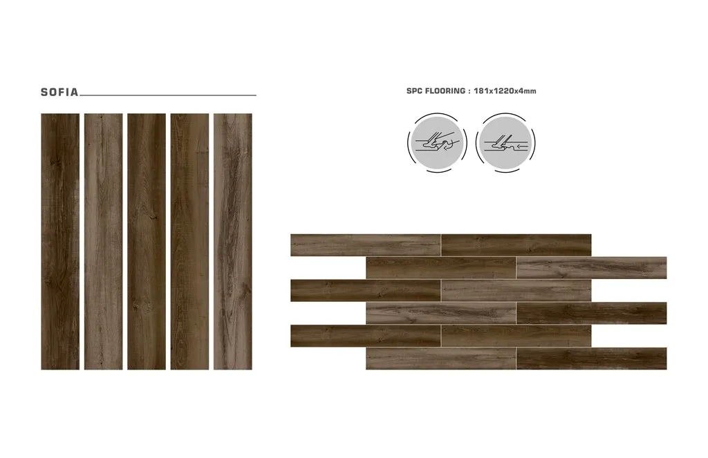 1220 x 181 mm SPC Flooring Tiles SOFIA DISPLAY - Tiles Manufacturer & Exporter
