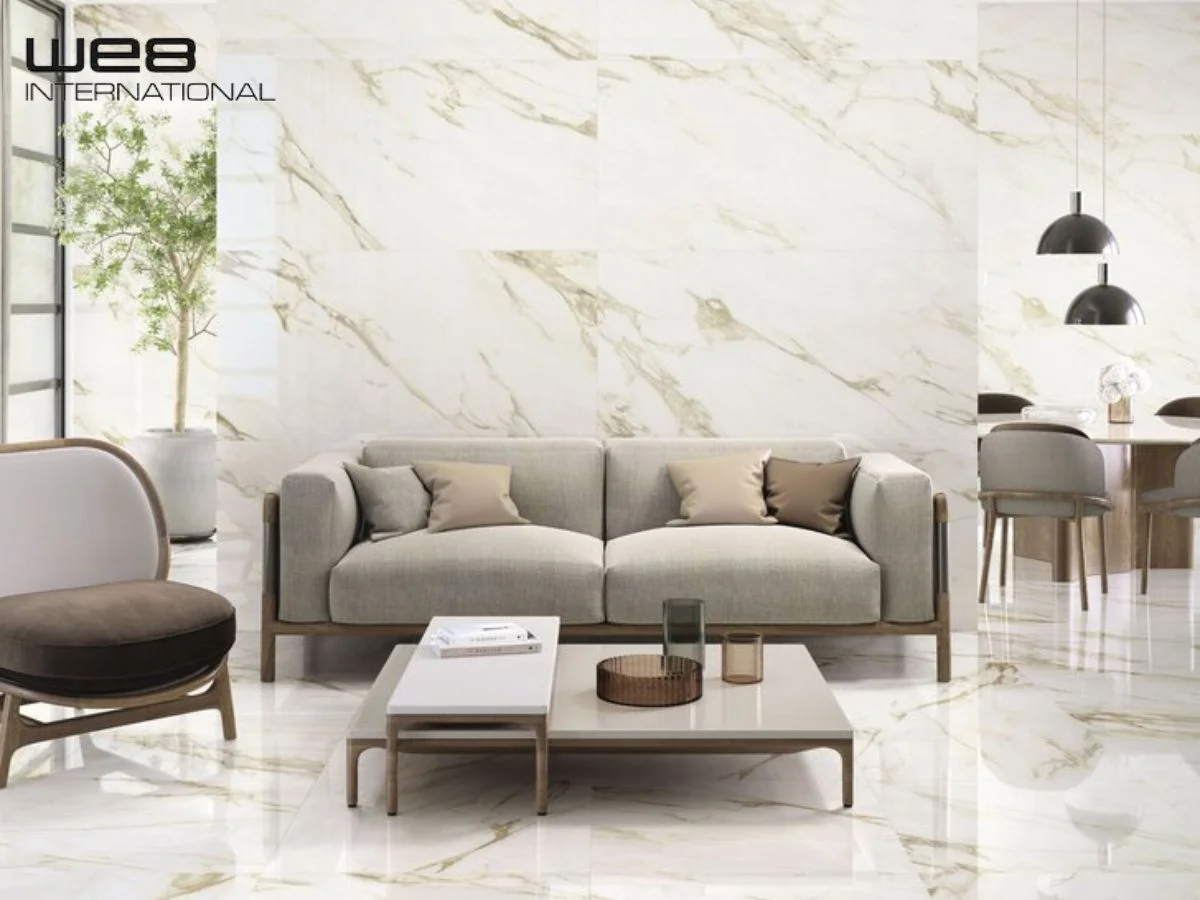 800x1600mm White Marble Look Tiles Manufacturer in India
