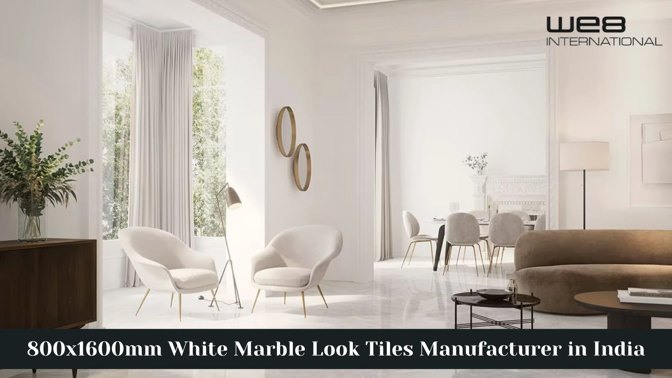 800x1600mm White Marble Look Tiles Manufacturer in India